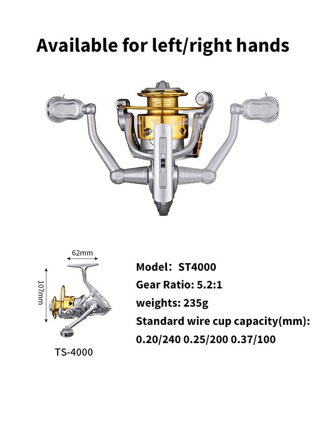 Cedarwave Fishing Spinning Reels, Max 8kg Drag,Metallic Paint High-strength Plastic Frame, Balance and High Stability, Premium Gear System, Smooth Spinning, Foldable, Ready for Freshwater/Seawater fishing, Good Choice for fishing beginner - Image 5