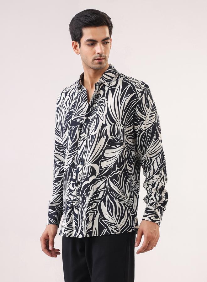 TRULOOM Men Printed Relaxed Fit Rayon Shirt - Image 1