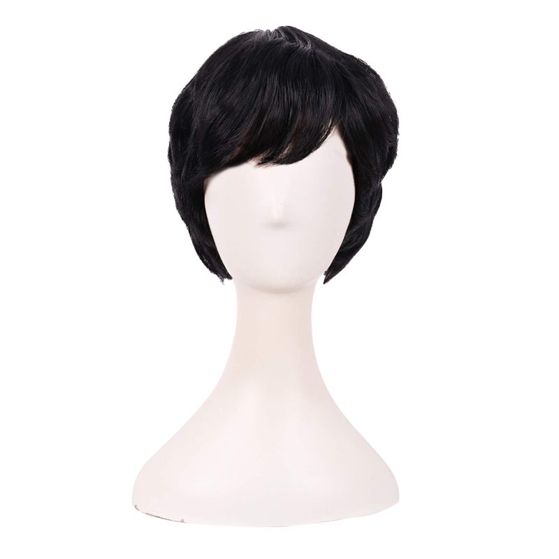 MapofBeauty 10 Inch25cm Fashion Women Short Curly Wig Black