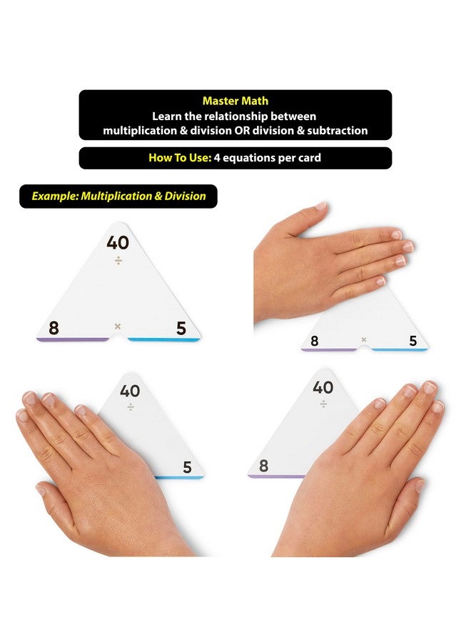 Think Tank Scholar Think Tank Scholar Triangle Math 752 Equations, All Facts 0-12 Box Set Addition, Subtraction, Multiplication, Division Flash Cards: Kindergarten, 1ST, 2ND, 3RD, 4TH, 5TH, 6TH Grade - Has Three Corners  - Image 5