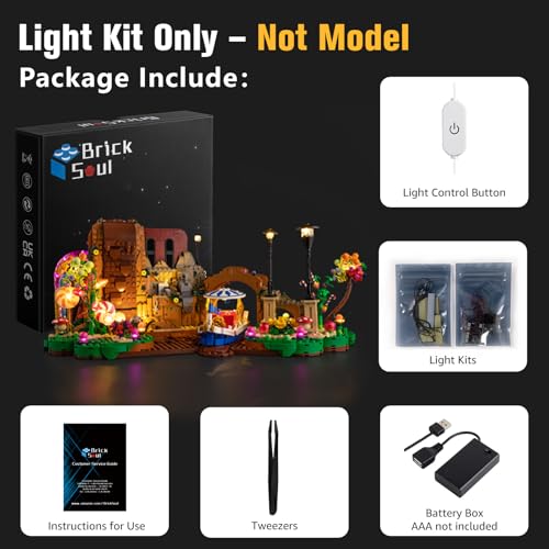 BrickSoul Light Up Kit Compatible with Lego Willy Wonka and The Chocolate Factory 21360 Building Set Upgrade Wired Dimmable Lighting Accessories for Lego Fans Not Included 21360 Model - Image 5