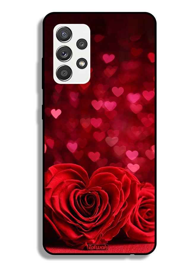 Tolwak Samsung Galaxy A32 5G Protective Case Cover Heart Flowers Abstract Art - Image 1