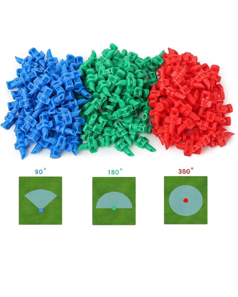 La Farah 150pcs 90/180/360 Degree Polyethylene (PE) Micro Sprayer Refraction Automizing Sprinkler Nozzle Irrigation System Garden Lawn Plant Irrigation Water Sprinkler - Image 1