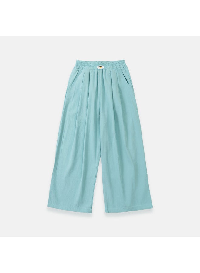Bumblebee Girls' Summer Pants - Kids' Ice Silk Wide Leg Trousers, Loose Straight Cut With Flowy Drape, Breathable Elastic Waist Comfortable Play Pants For Big Girls - Image 4