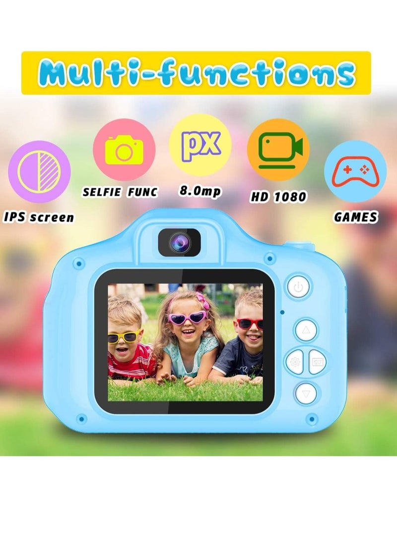 Generic - Instant Camera X-T4 Selfie Camera Birthday Gifts for Kids Girls 3-9 Years 8 with 32GB SD Card (Blue) - Image 1