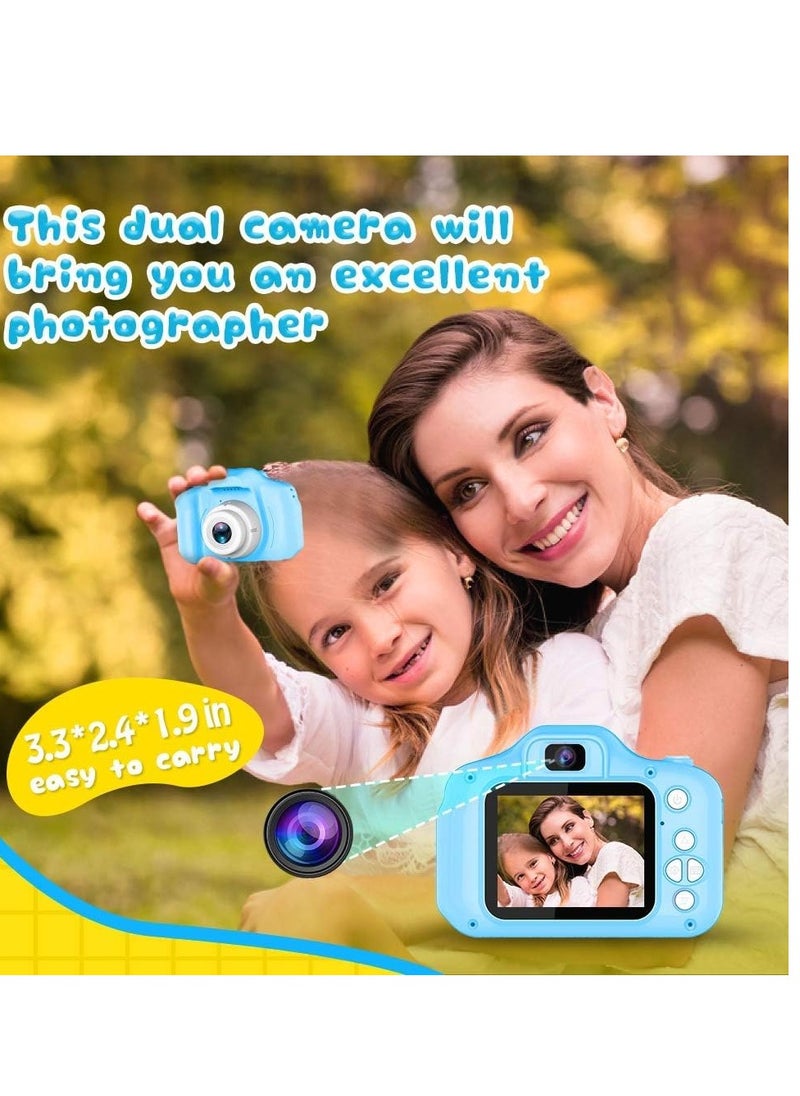 Generic - Instant Camera X-T4 Selfie Camera Birthday Gifts for Kids Girls 3-9 Years 8 with 32GB SD Card (Blue) - Image 1
