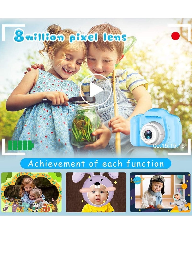 Generic - Instant Camera X-T4 Selfie Camera Birthday Gifts for Kids Girls 3-9 Years 8 with 32GB SD Card (Blue) - Image 1