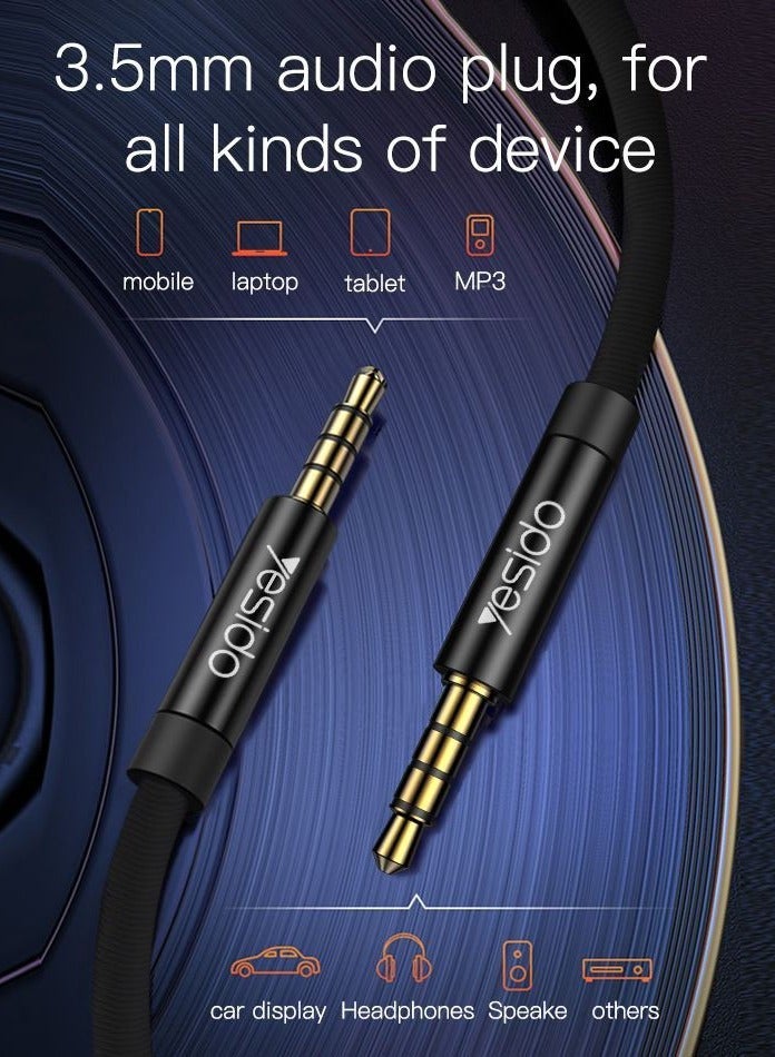 Yesido YAU16 3 Meter 3.5mm to 3.5mm Audio Cable - Image 2