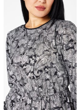Michael Kors Women Allover Print  Mini Dress, Black  - Image 3