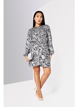 Michael Kors Women Allover Print  Mini Dress, Black  - Image 2