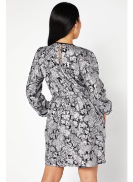 Michael Kors Women Allover Print  Mini Dress, Black  - Image 4