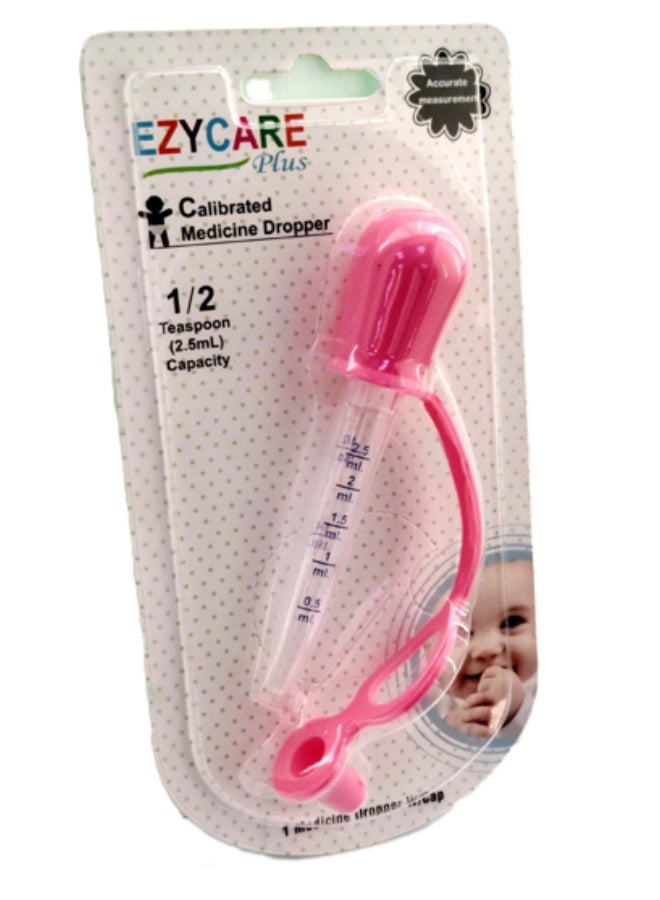EzyCare Calibrated Medicine Dropper with Protective Cap – 2.5 ml Precision Dosage (Pink) - Image 3