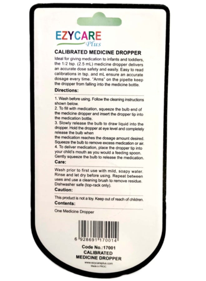 EzyCare Calibrated Medicine Dropper with Protective Cap – 2.5 ml Precision Dosage (Pink) - Image 4