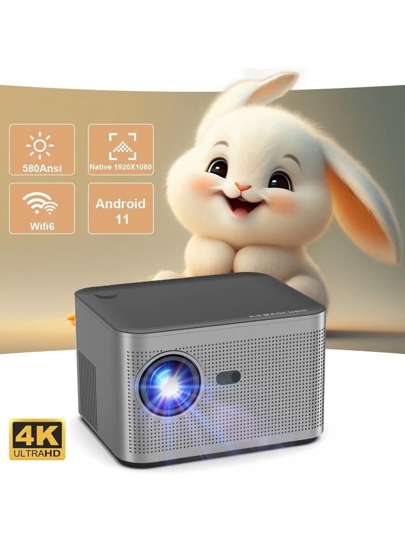 HD 1080P HY350 4K Projector Android 11 BT5.0 Dual Wifi6 300 ANSI Home Cinema Remote Control Autofocus Screen Mirror  - Image 1