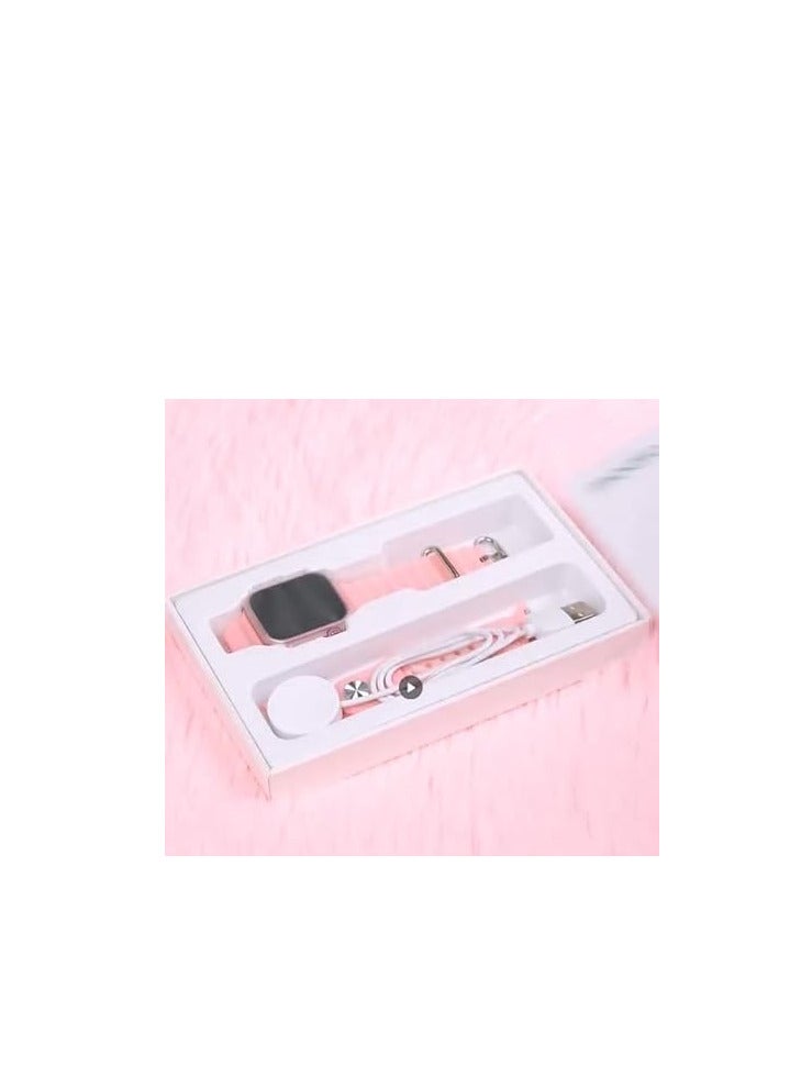 Modio MC88 Original Ultra Mini 36mm Smart Watch with Wireless Charging Strap for Small and medium Hand and Girls and Screw Lock - Pink - Image 5