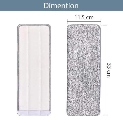 STELLIX Microfiber Small Mop Refill Pad: Washable, Fits Flat Mops, Ideal for Small Buckets (2 Pc, 33x11.5 cm) - Image 2
