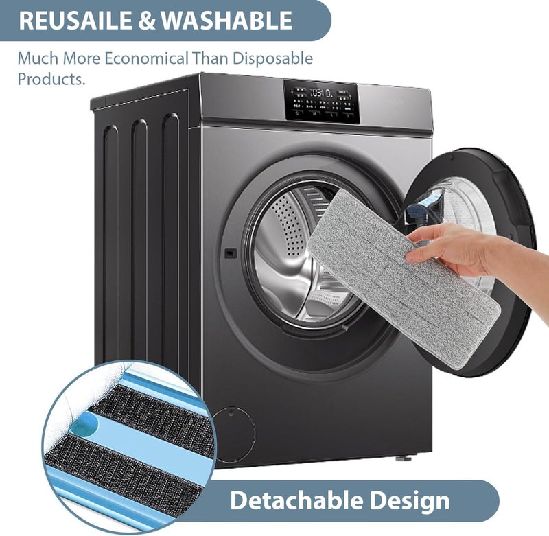 STELLIX Microfiber Small Mop Refill Pad: Washable, Fits Flat Mops, Ideal for Small Buckets (2 Pc, 33x11.5 cm) - Image 5