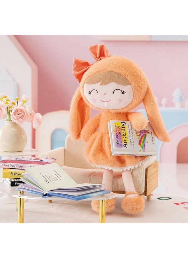 AVSHUB AVSHUB Super Soft Toy Stuffed Bunny Baby Doll Plush Toys for Kids Baby Girls Lovable and Huggable Gift for Birthdays & Occasions for Children Home Decor (Size 40 cm) (Orange)  - Image 5