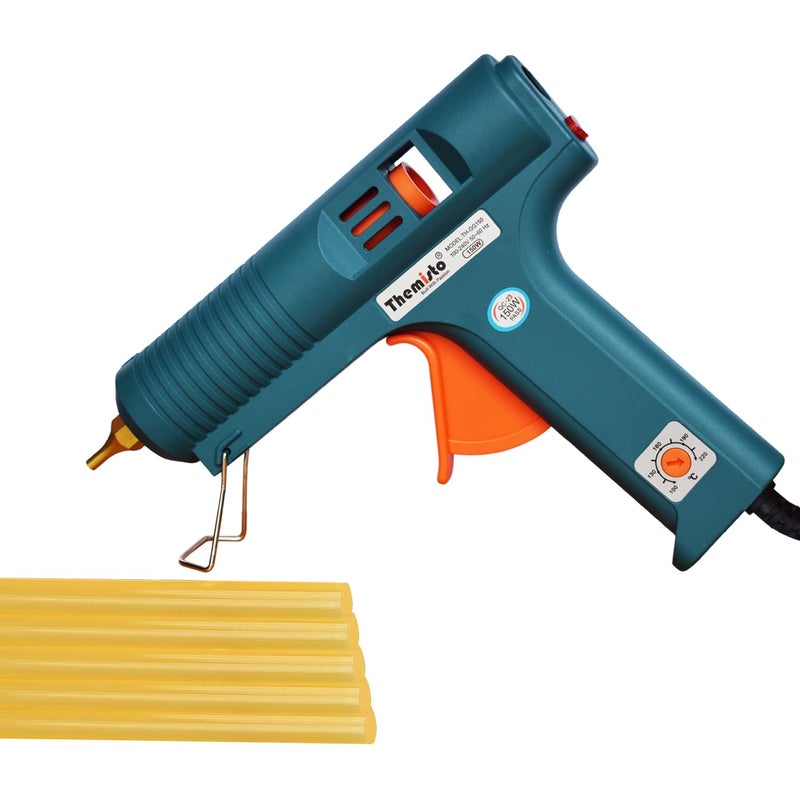 THEMISTO 150 Watts MultiTemperature Corded Electric Hot Melt Glue Gun With 5 Super Strong Gumming Glue Sticks THGG150 - Image 1