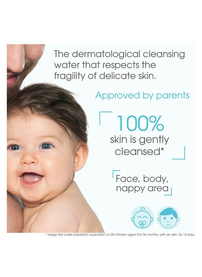 Bioderma Abcderm H2O - Baby Skin Care - Micellar Cleansing Water For Babies And Kids, Blue, 33.8 Fl Oz  - Image 3