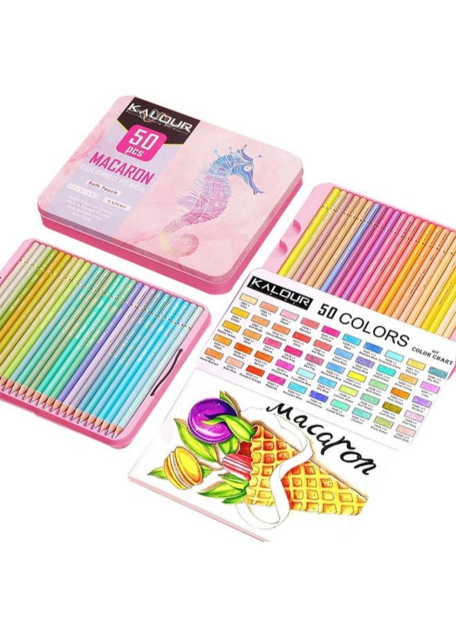 KALOUR - KALOUR Macaron Pastel Colored Pencils,Set of 50 Colors,Artists Soft Core,Ideal for Drawing Sketching Shading,Coloring Pencils for Adults Kids Beginners - Image 1
