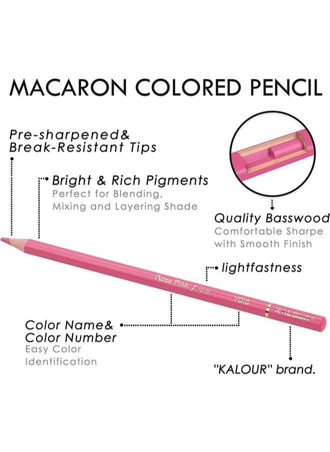 KALOUR - KALOUR Macaron Pastel Colored Pencils,Set of 50 Colors,Artists Soft Core,Ideal for Drawing Sketching Shading,Coloring Pencils for Adults Kids Beginners - Image 1
