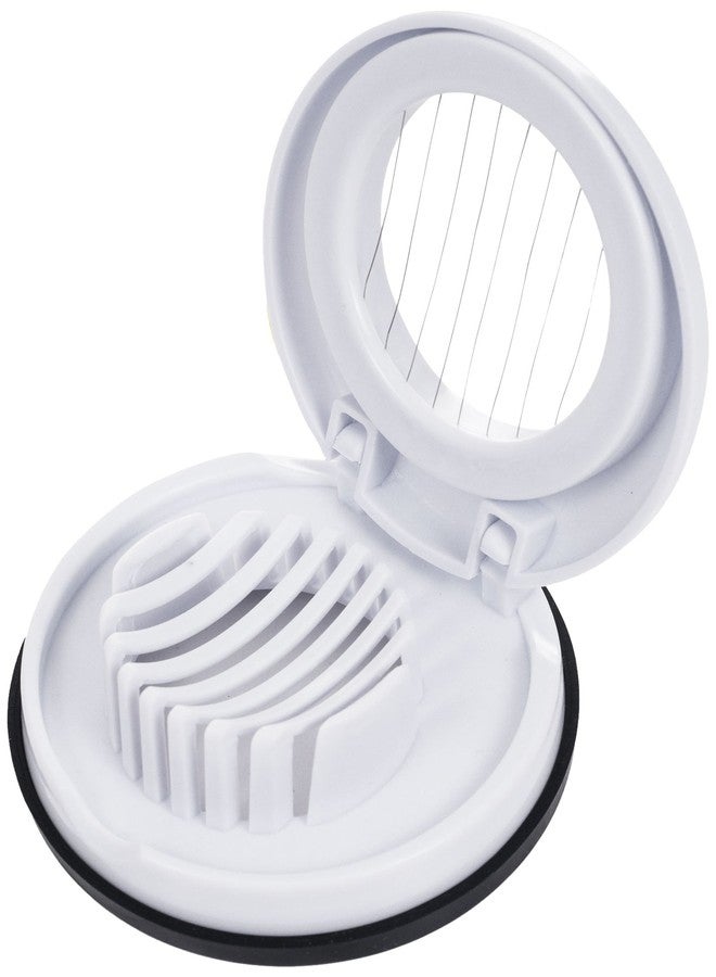 Eggies Egg Slicer with Steel Cutting Wires and Nonslip Base, White - Image 1
