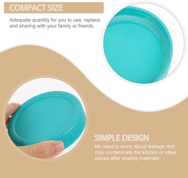 ABOOFAN Wide Mouth Canning Jar Lids Set 86mm Plastic Leak-proof Replacement Caps with Silicone Ring for Mason Jars Kitchen Canning and Food Storage - Image 3