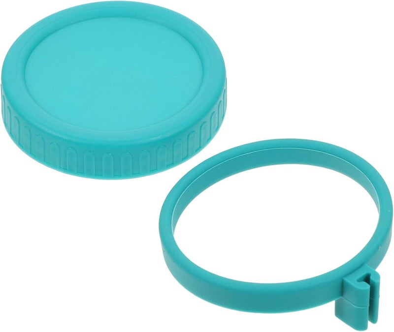 ABOOFAN Wide Mouth Canning Jar Lids Set 86mm Plastic Leak-proof Replacement Caps with Silicone Ring for Mason Jars Kitchen Canning and Food Storage - Image 1