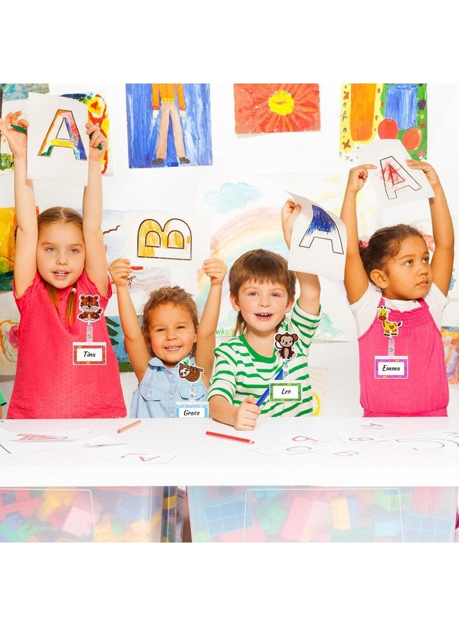 Whaline 8Pcs Zoo Animals Retractable Badge Reels Holders With Alligator Clip Back To School Lion Elephant Sloth Id Badge Reels Animal Felt Badge Holders For Students Teachers Nurses Doctors Favor - Image 5