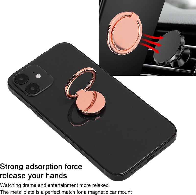 klarako 360° Rotation Metal Phone Holder with Strong Adsorption Force, Universal for Mobile Phones and Tablets, Ideal for Magnetic Car Mount (Rose Gold) - Image 4