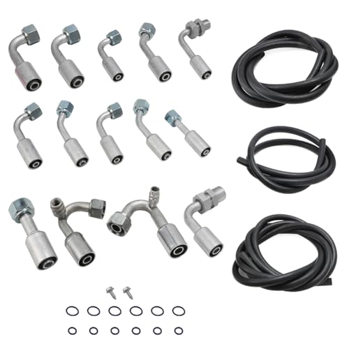 MOTOQUEEN AC Hose Kit R134a for GM Cars Truck Vehicle such as for Buick Chevrolet Cadillac GMC Wuling Baojun Holden Air Conditioning Ext Length Hoses with Fittings and O-rings - Image 1