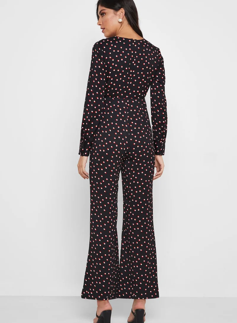 Bardot Front Tie Wide Leg Jumpsuit