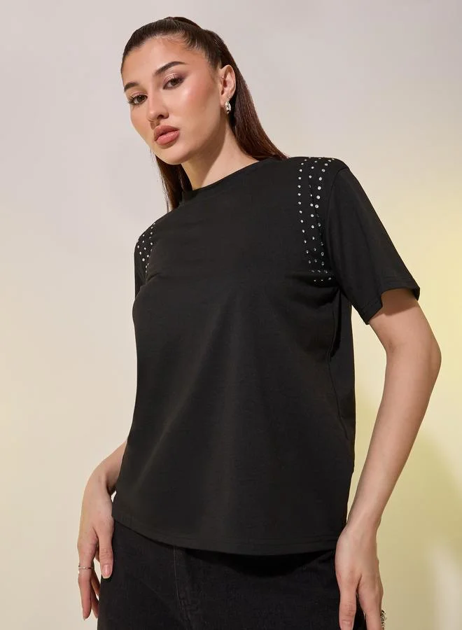 Take Two Studded Short Sleeve Regular Fit T-Shirt
