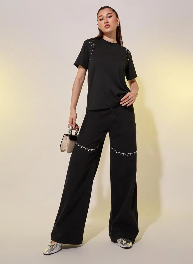 Take Two Studded Short Sleeve Regular Fit T-Shirt