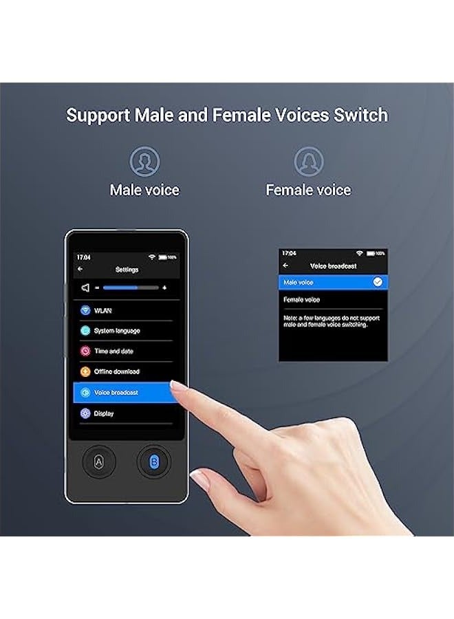 Language Translator Device 144 Languages and Accents with 3.7 inch Touchscreen AI Image Translator Device Portable Two-Way Voice Translator