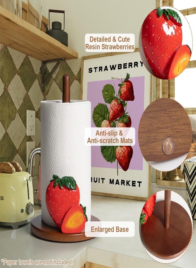 YLOVAN Strawberry Paper Towel Holder - Strawberr Kitchen Decor Accessories Cute Kitchen Decorations Gifts for Women Decorative Paper Towels Holder Stand Country Rustic Farmhouse Decor Counter House Vintage - Image 4