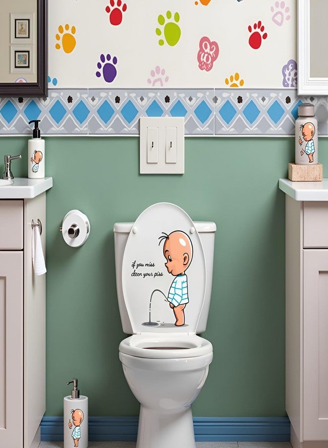 SquarezhenBo Toilet Sticker If You Miss,Clean Your Piss Funny Seat Sticker Bathroom Wall Decal, Vinyl Wall Art Sign Decor Toilet Lid DIY Removable WaterproofLid Decals Bathroom Accessories - Image 3