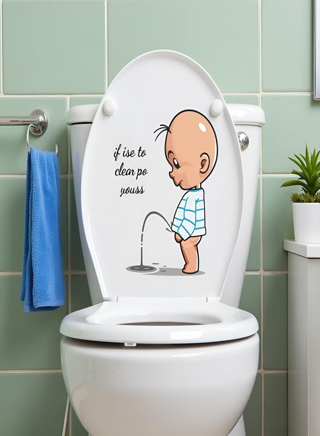 SquarezhenBo Toilet Sticker If You Miss,Clean Your Piss Funny Seat Sticker Bathroom Wall Decal, Vinyl Wall Art Sign Decor Toilet Lid DIY Removable WaterproofLid Decals Bathroom Accessories - Image 5