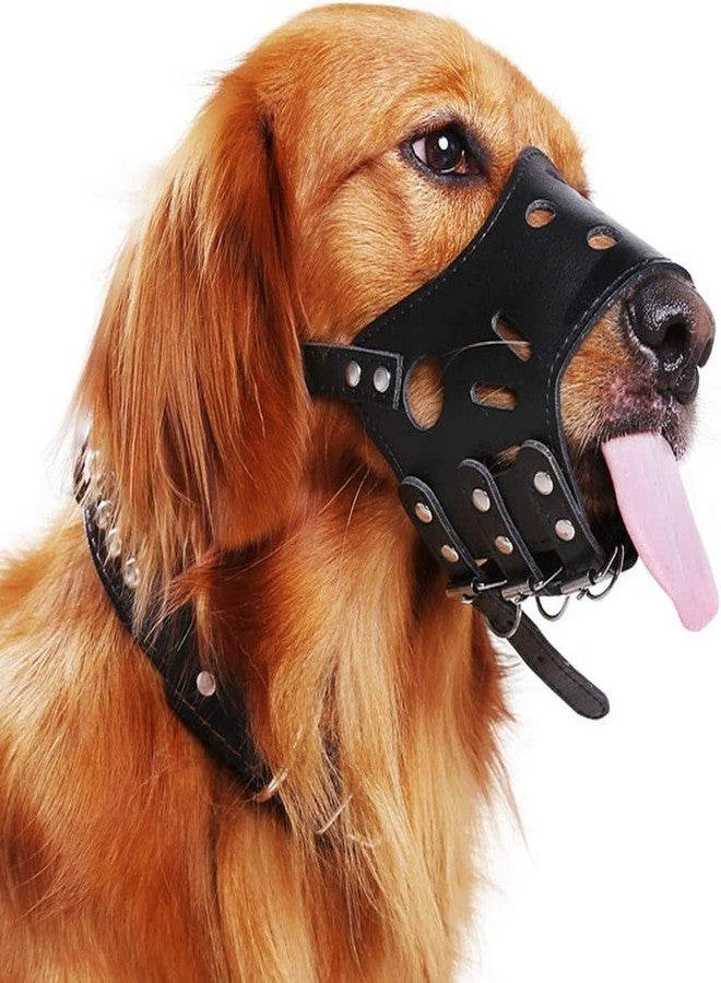 Pups&Pets pet Adjustable Leather Anti-bite Guard | Polyurethane Leather Breathable Safety mask | Anti-Barking Muzzle for Dogs (Small) - Image 3