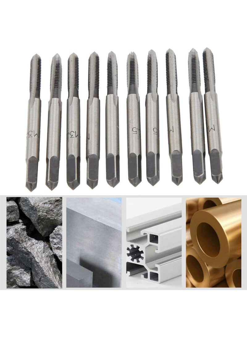 GGOOT 10Pcs Metric Tap, Manual M3.5 Carbon Steel Hardware Machine Tools Industrial Supplies for Wood Plastic Aluminum Soft Materials - Image 4