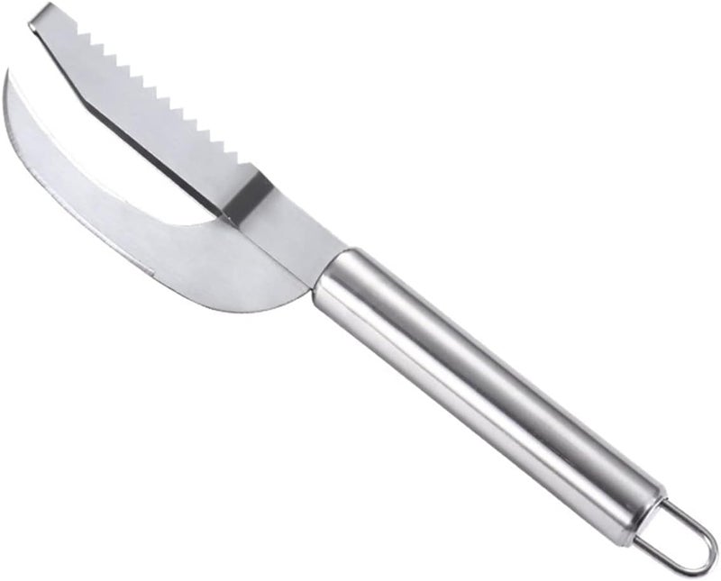 NINZA NINZA Stainless Steel 3 in 1 Fish Maw Knife, Scaler Remover with Sawtooth Easily Remove Fish Scales-Cleaning Brush Scraper Kitchen Tool (1pcs)  - Image 1