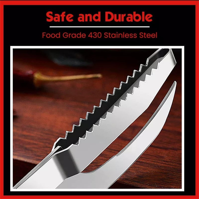 NINZA NINZA Stainless Steel 3 in 1 Fish Maw Knife, Scaler Remover with Sawtooth Easily Remove Fish Scales-Cleaning Brush Scraper Kitchen Tool (1pcs)  - Image 5