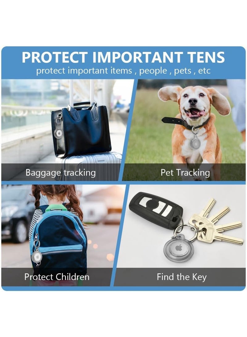 Protective Case for AirTag, Waterproof TPU AirTag Holder Case, Shockproof Anti-Scratch Case with Keyring and Metal Catabiner, Air Tag Holder Protective Cover for Kids, Key, Bag, Luggage  - Image 2