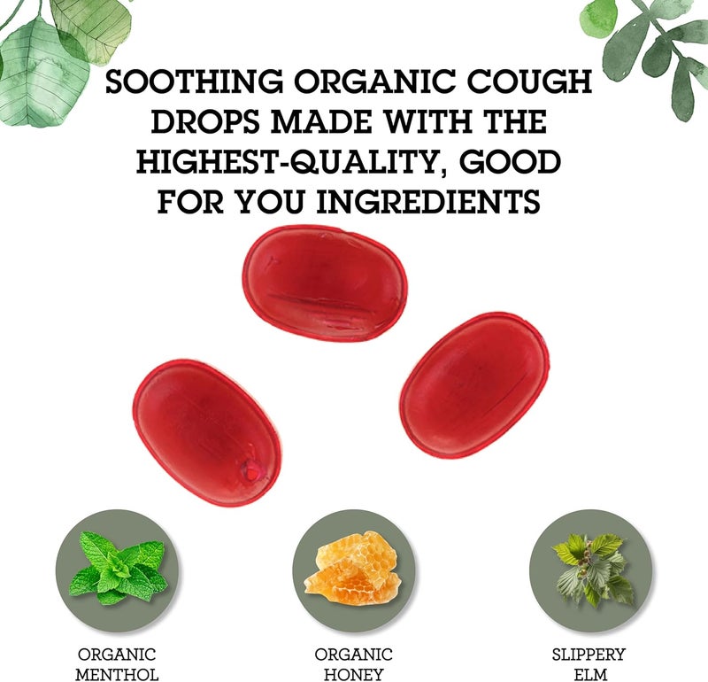 Quantum Health USDA Organic Cough Relief LozengesBing CherryNatural Menthol Cough SuppressantSoothes Sore ThroatUSDA Organic18 Count - Image 3