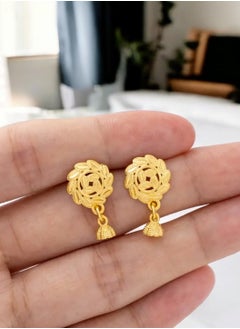 GOLDMAX Elegant 21k Gold Plated Small Earrings For Women  - Image 1