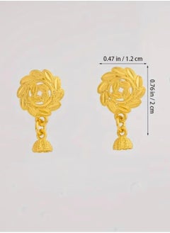 GOLDMAX Elegant 21k Gold Plated Small Earrings For Women  - Image 4