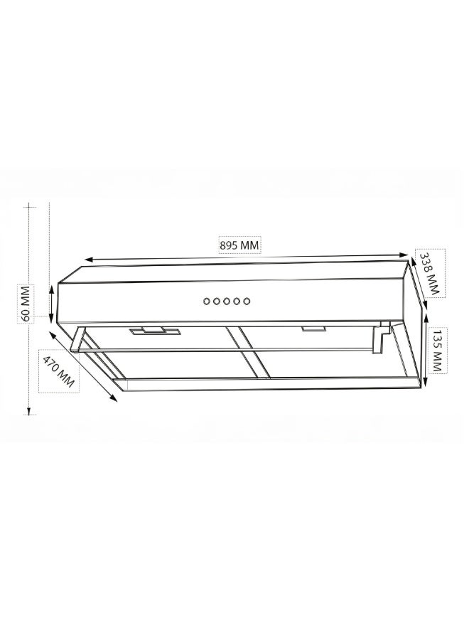 CM C3 Built-In Undercabinet Range Hood 90CM – Slim Kitchen Hood with 3-Speed Ventilation & 400 m³/h Airflow - Image 2