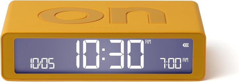 Lexon Flip Classic Luminous Morning Alarm Clock, Reversible with Faces on Off and Snooze Function, LCD Display and Touch Light, Rechargeable by USB-C - Image 1