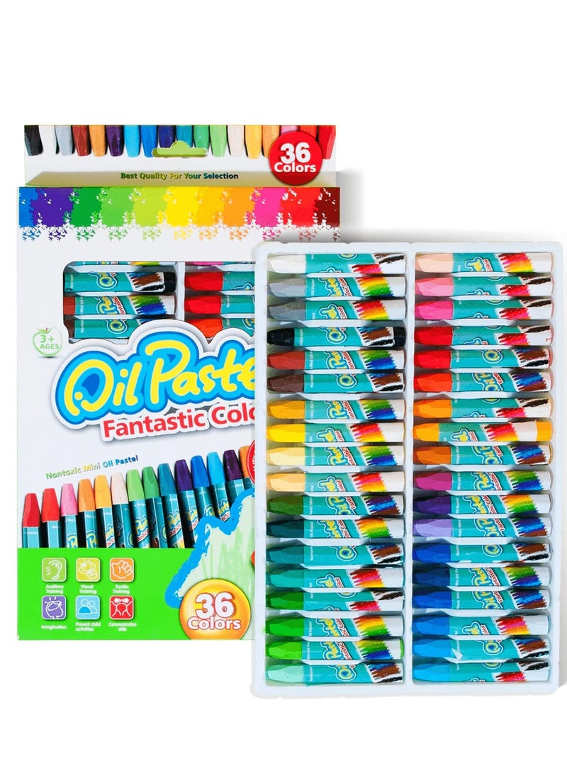 SYOSI Oil Pastels, 36 Color Non Toxic Oil Pastels for Kids,Students Crayons Art School Supplies Oil Pastel Art Supply, Kids Oil Pastel, Students Painting Drawing Oil Paint Drawing Sticks - Image 1
